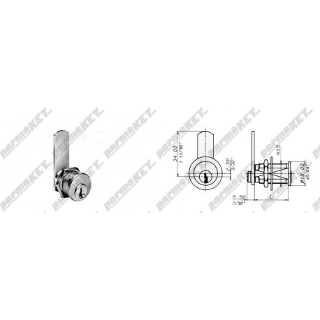 Serratura per mobile  universale MERONI-CAS 0338200